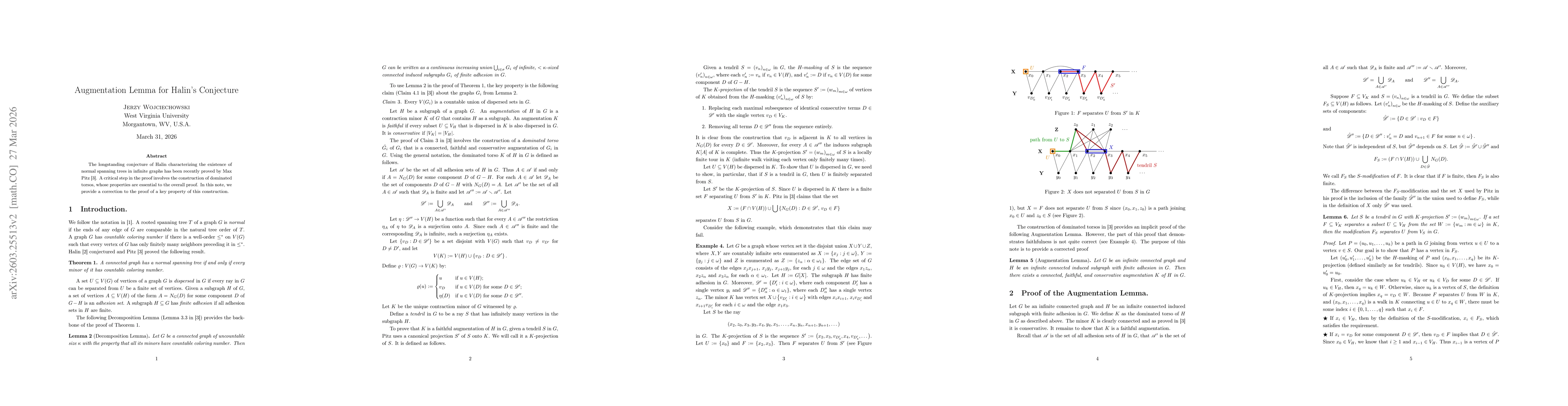 Thumbnail for Augmentation Lemma for Halin Conjecture