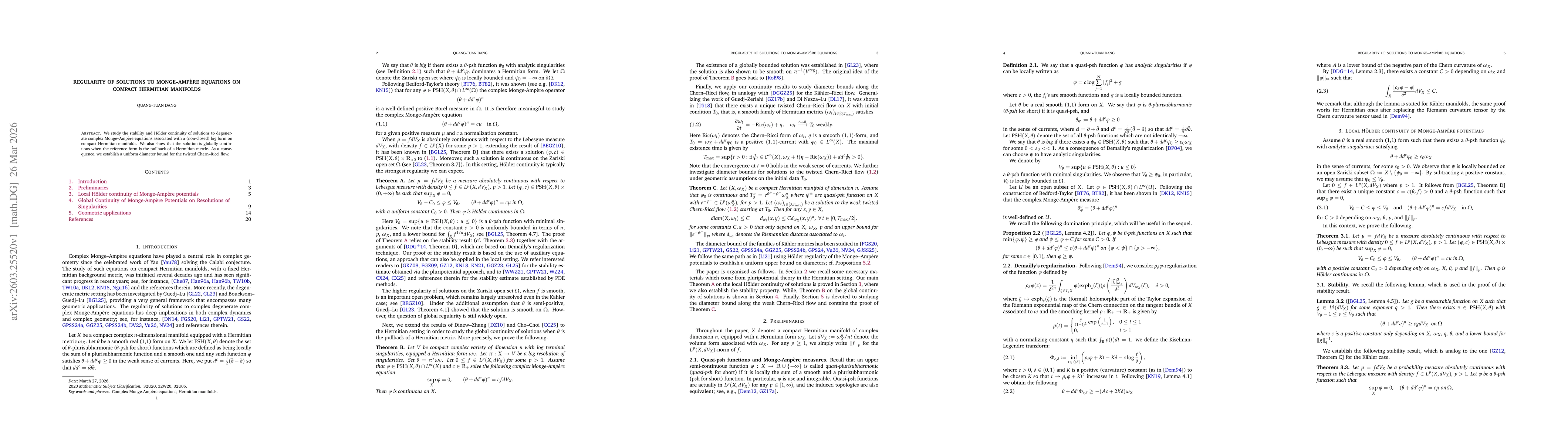Thumbnail for Regularity of solutions to Monge--Ampère equations on compact Hermitian manifolds