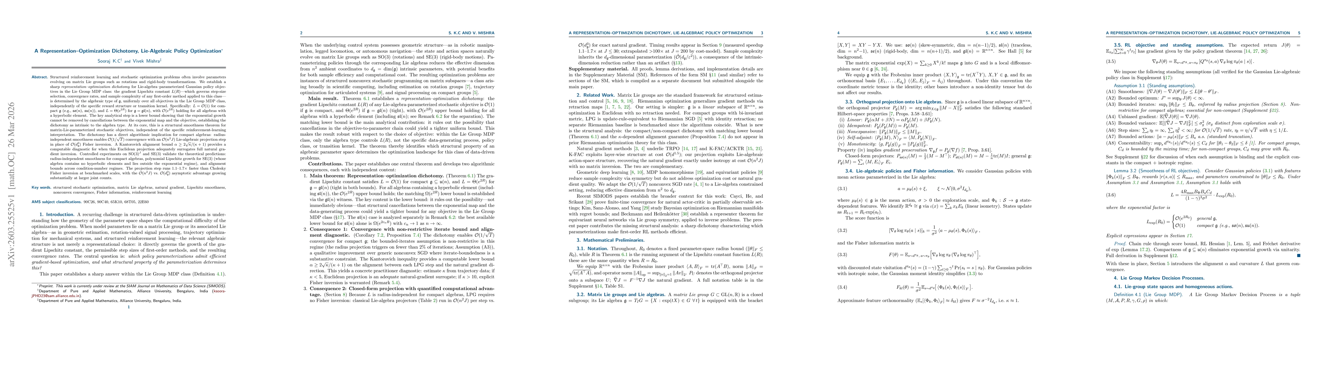 Thumbnail for A Representation Optimization Dichotomy, Lie-Algebraic Policy Optimization
