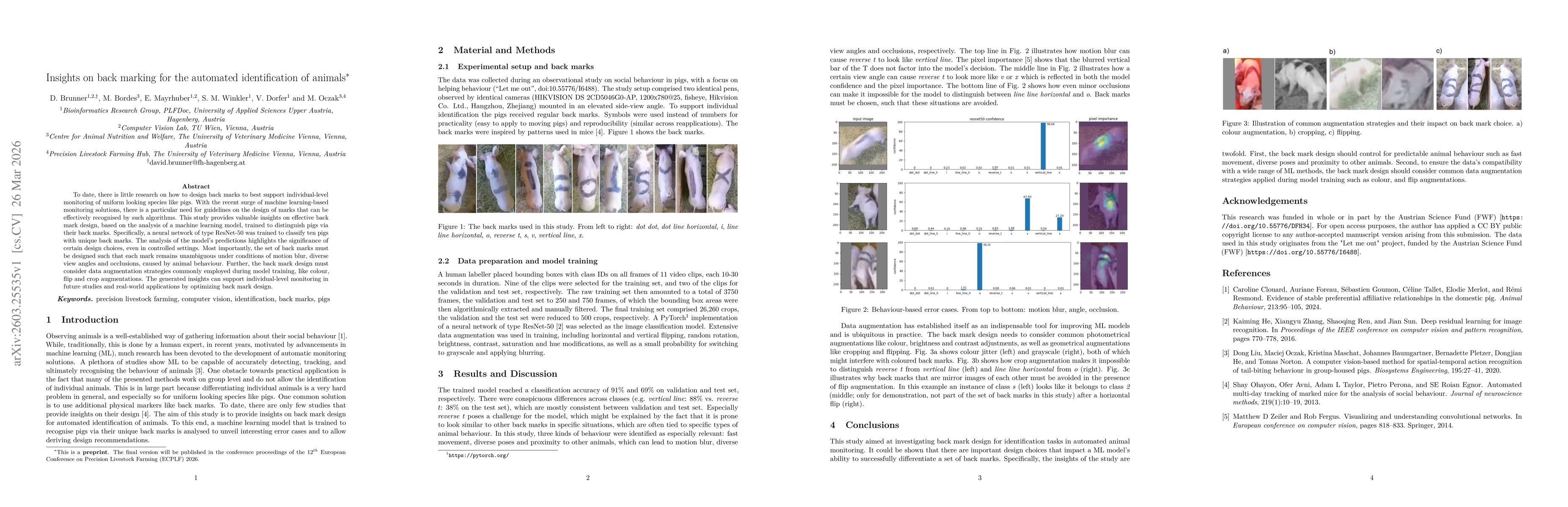 Thumbnail for Insights on back marking for the automated identification of animals