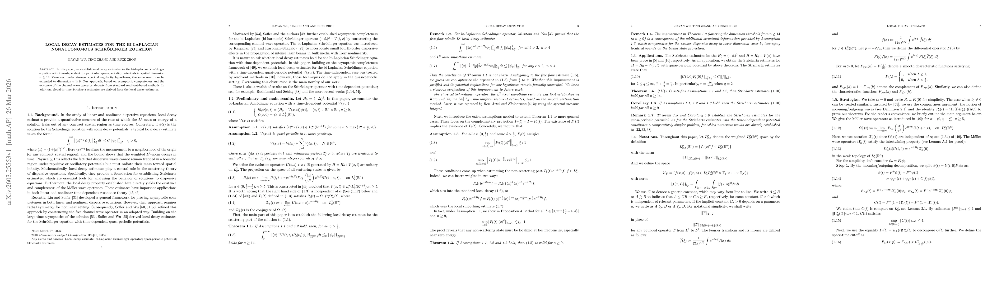 Thumbnail for Local decay estimates for the bi-Laplacian Nonautonomous Schrödinger equation