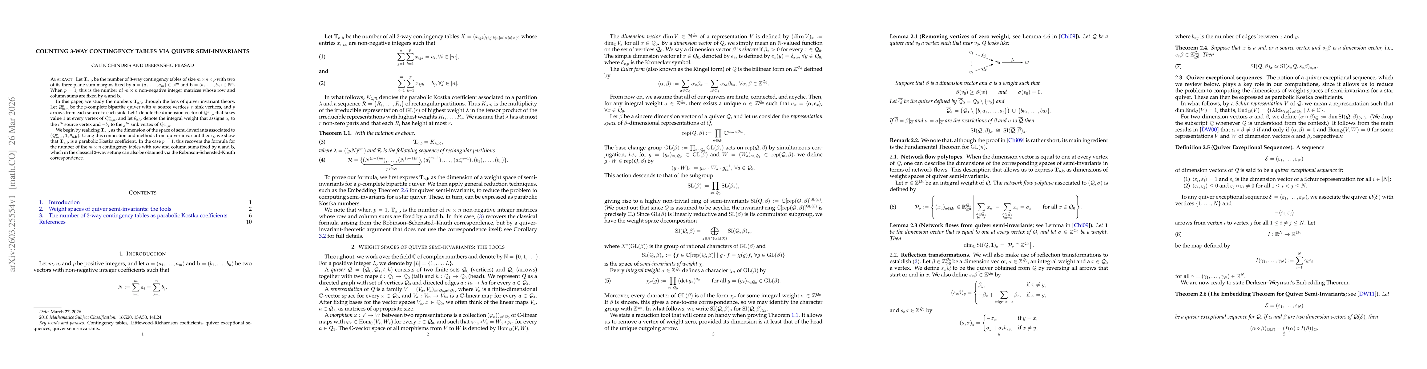 Thumbnail for Counting 3-way contingency tables via quiver semi-invariants