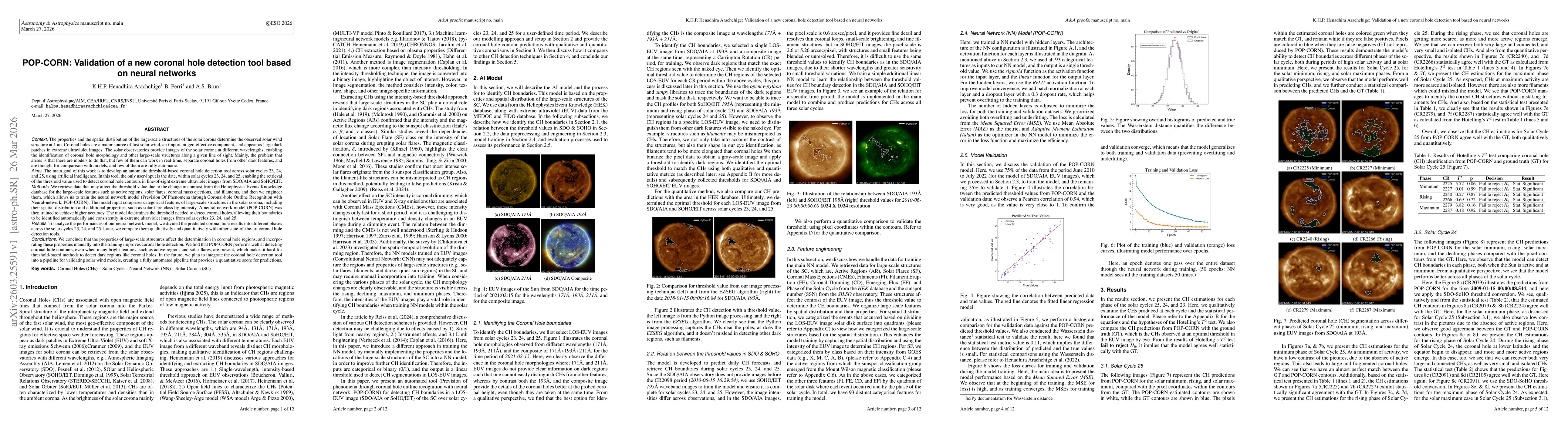 Thumbnail for POP-CORN: Validation of a new coronal hole detection tool based on neural networks