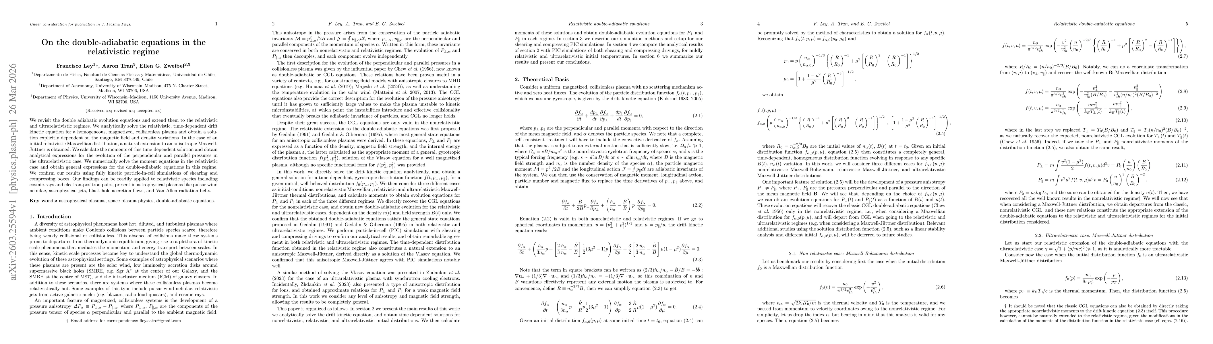 Thumbnail for On the double-adiabatic equations in the relativistic regime