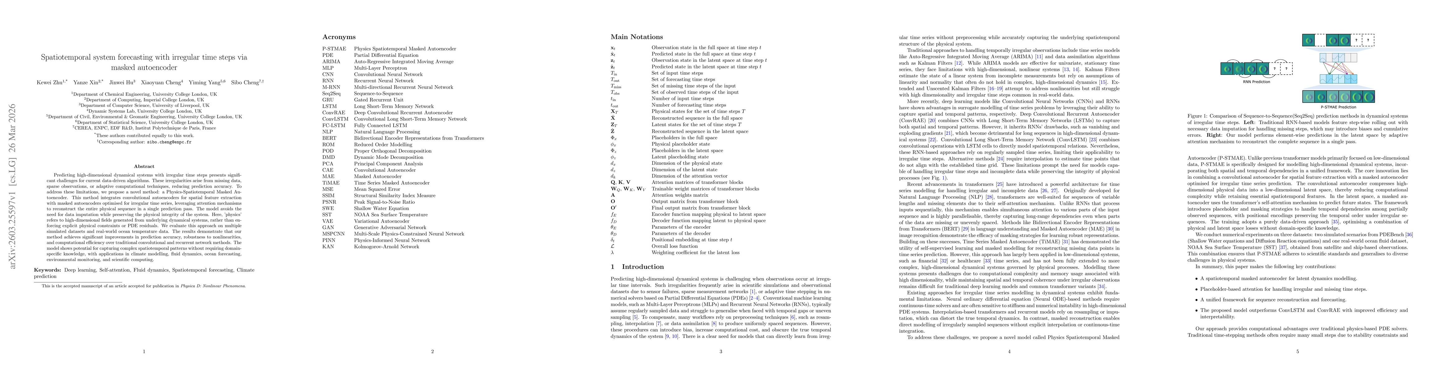 Thumbnail for Spatiotemporal System Forecasting with Irregular Time Steps via Masked Autoencoder