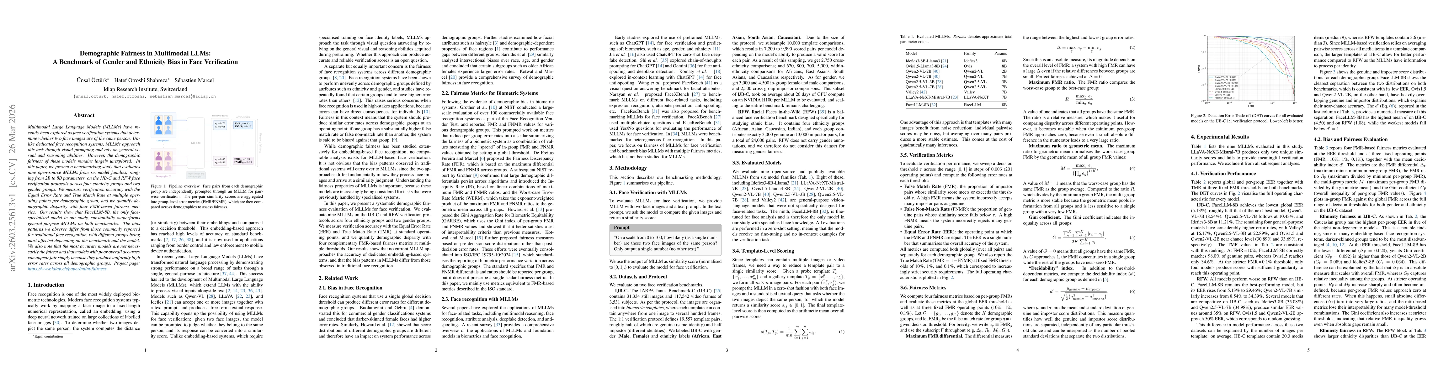 Thumbnail for Demographic Fairness in Multimodal LLMs: A Benchmark of Gender and Ethnicity Bias in Face Verification