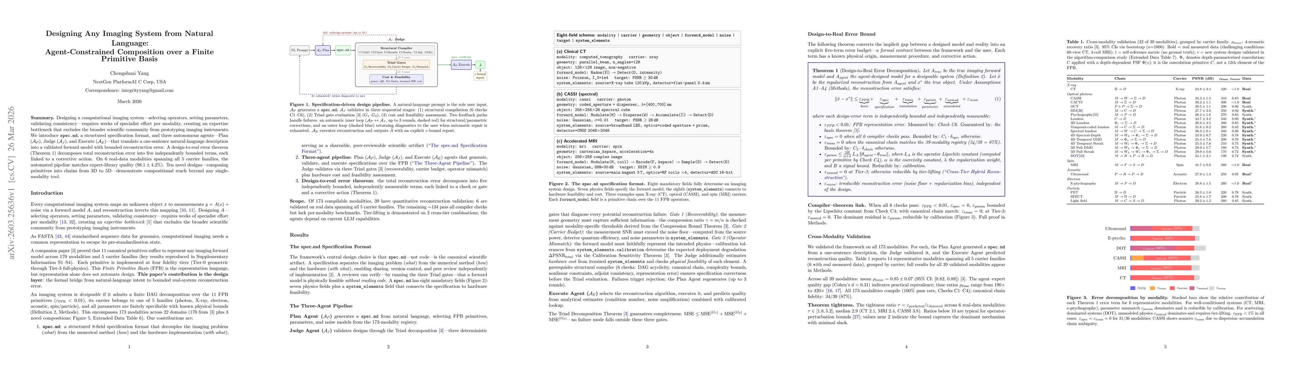 Thumbnail for Designing Any Imaging System from Natural Language: Agent-Constrained Composition over a Finite Primitive Basis