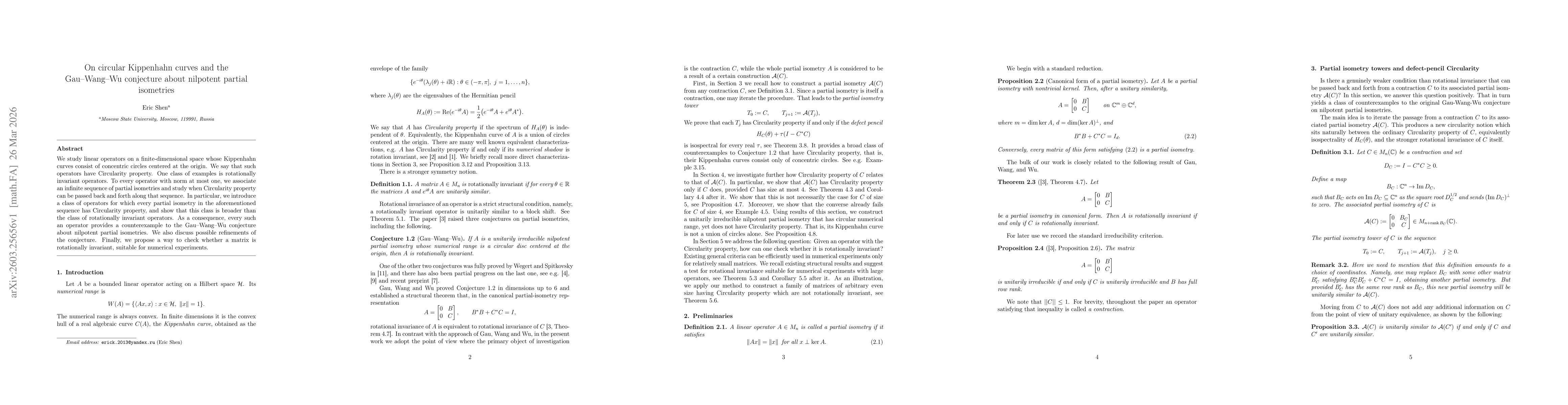 Thumbnail for On circular Kippenhahn curves and the Gau-Wang-Wu conjecture about nilpotent partial isometries