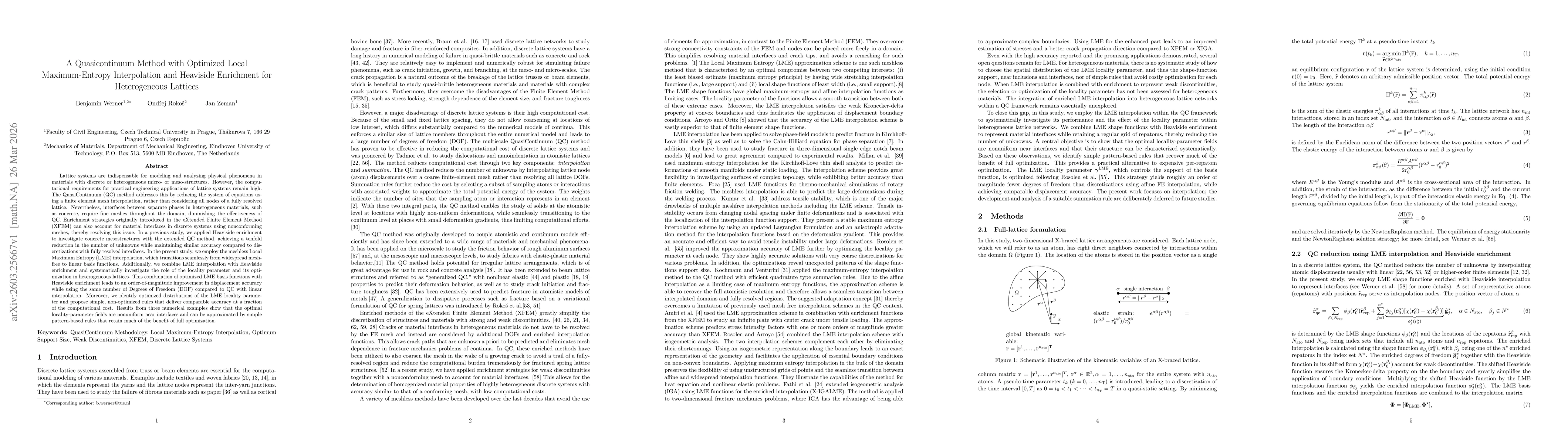 Thumbnail for A Quasicontinuum Method with Optimized Local Maximum-Entropy Interpolation and Heaviside Enrichment for Heterogeneous Lattices