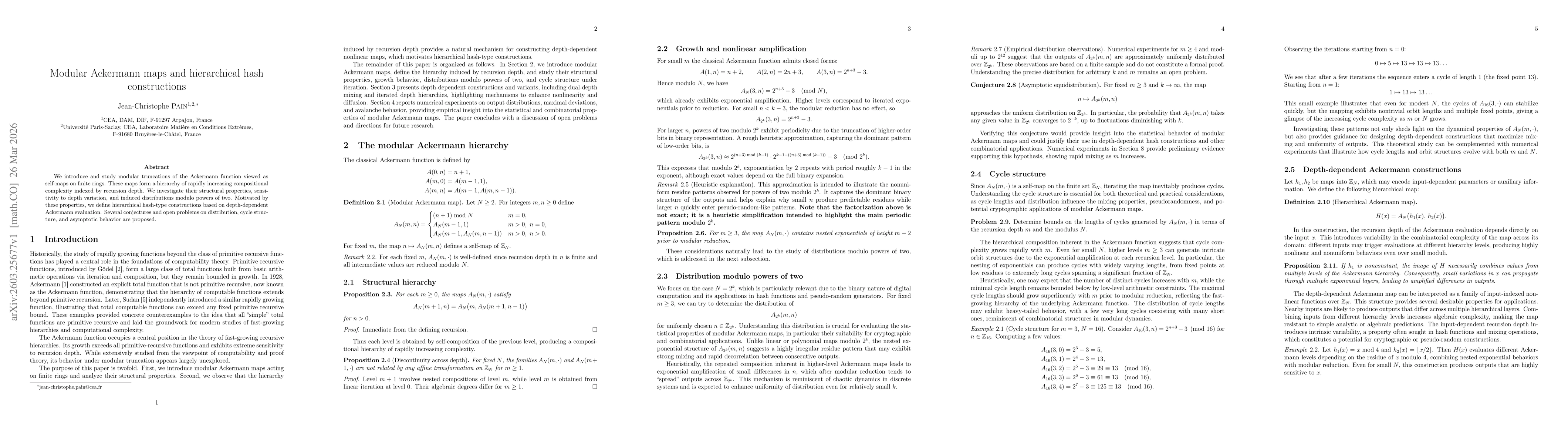 Thumbnail for Modular Ackermann maps and hierarchical hash constructions