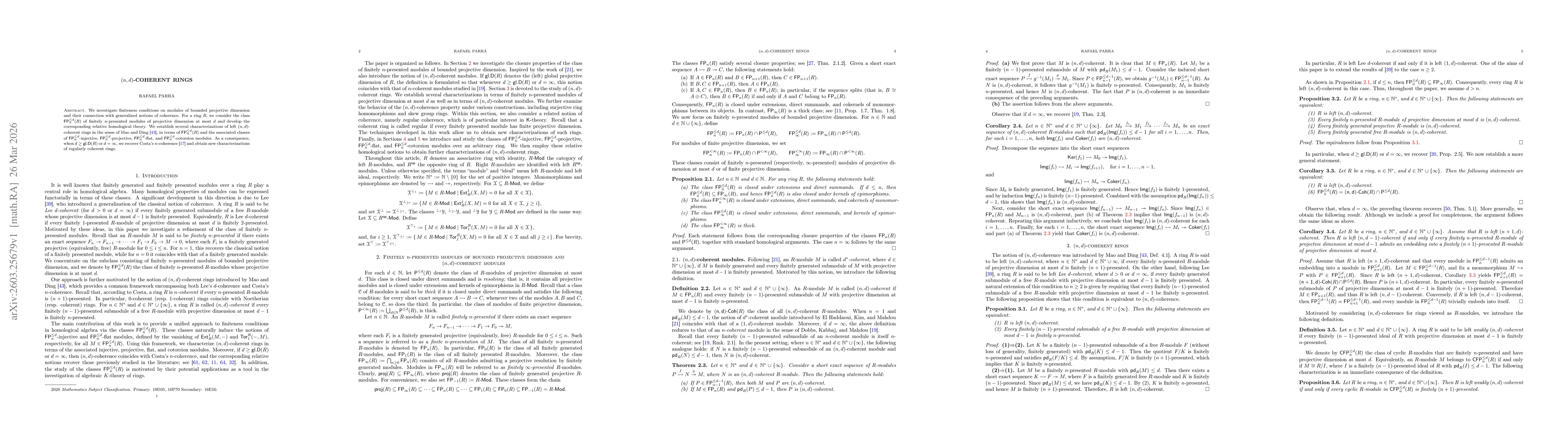 Thumbnail for $(n,d)$-Coherent Rings