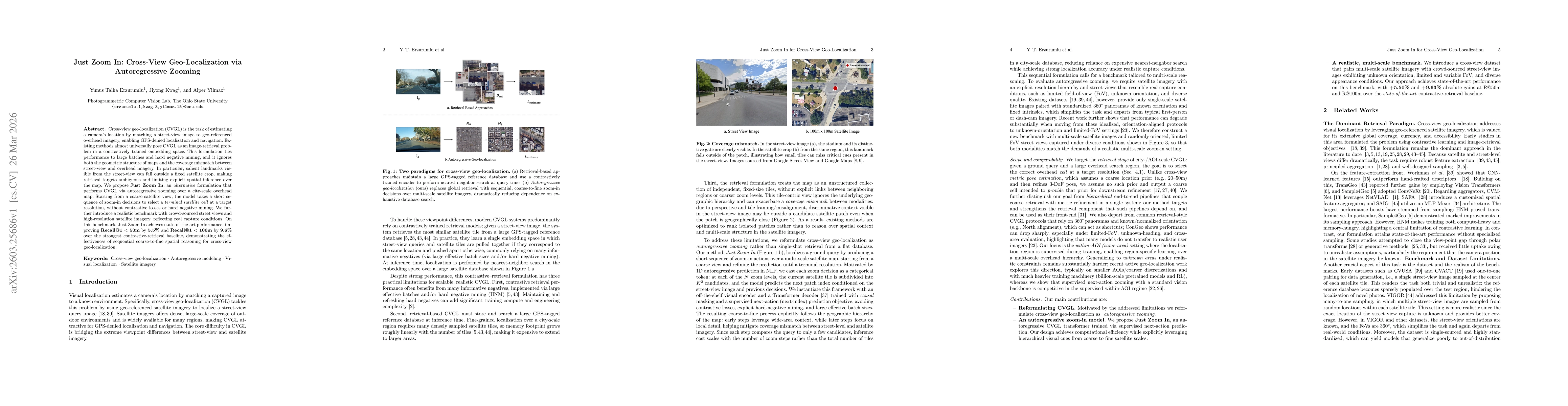 Thumbnail for Just Zoom In: Cross-View Geo-Localization via Autoregressive Zooming