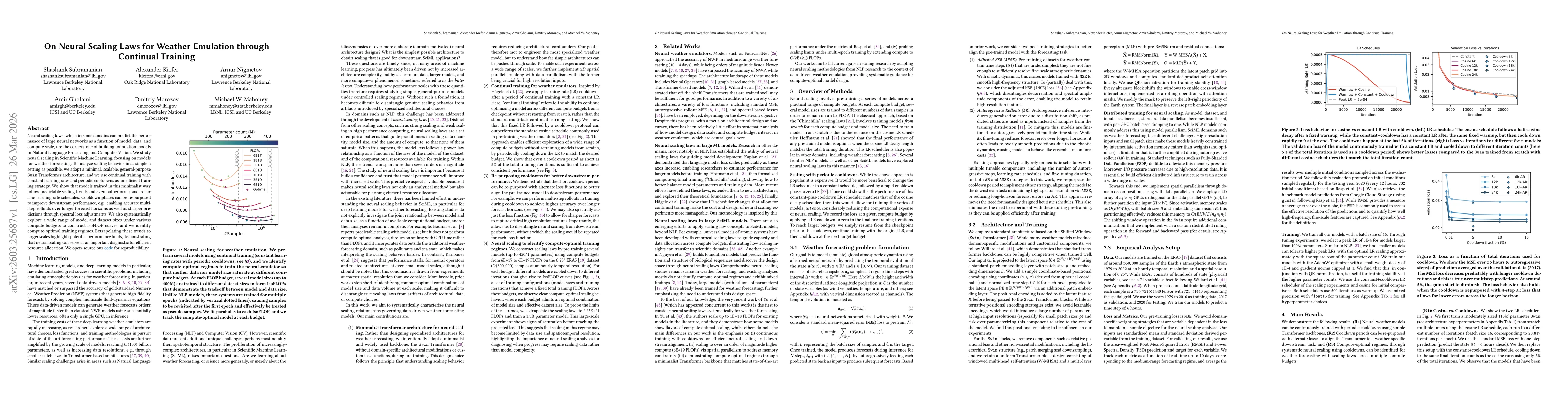 Thumbnail for On Neural Scaling Laws for Weather Emulation through Continual Training