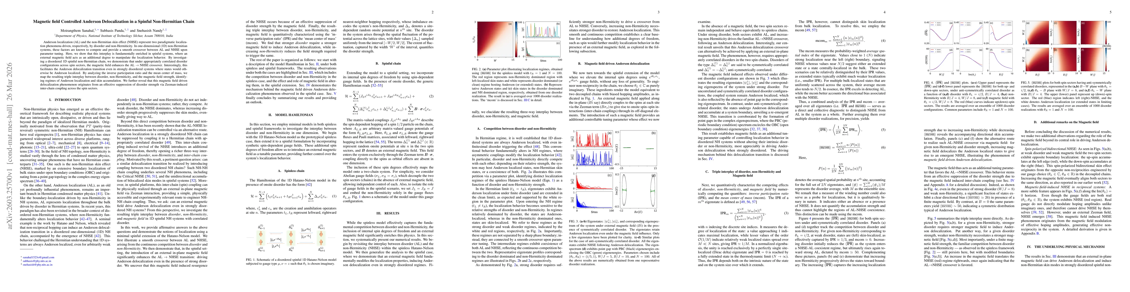 Thumbnail for Magnetic field Controlled Anderson Delocalization in a Spinful Non-Hermitian Chain
