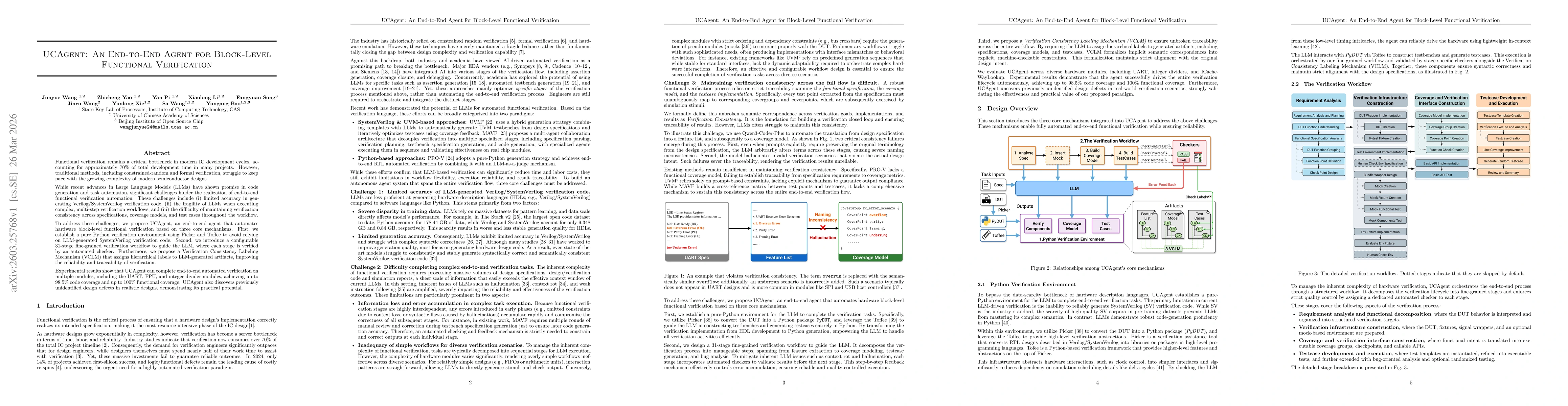 Thumbnail for UCAgent: An End-to-End Agent for Block-Level Functional Verification