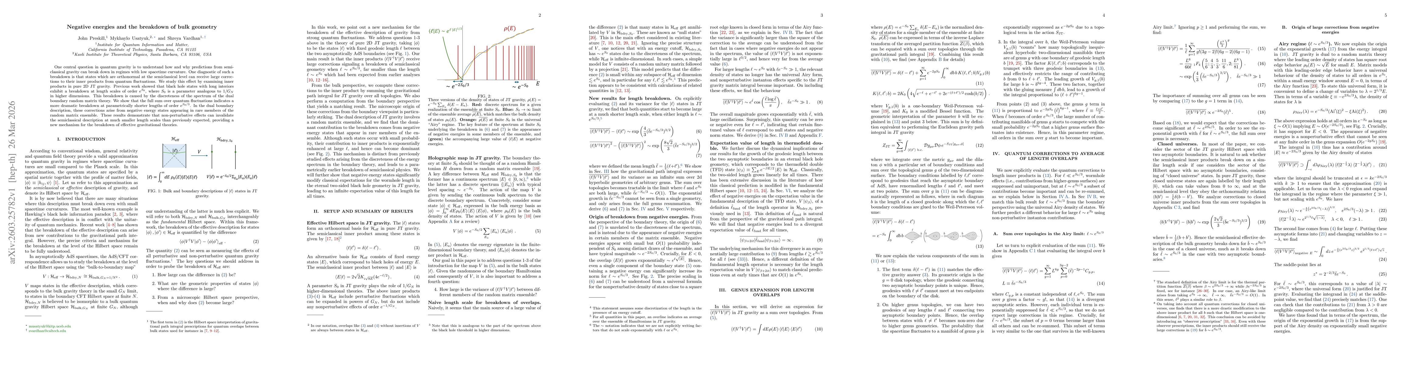 Thumbnail for Negative energies and the breakdown of bulk geometry