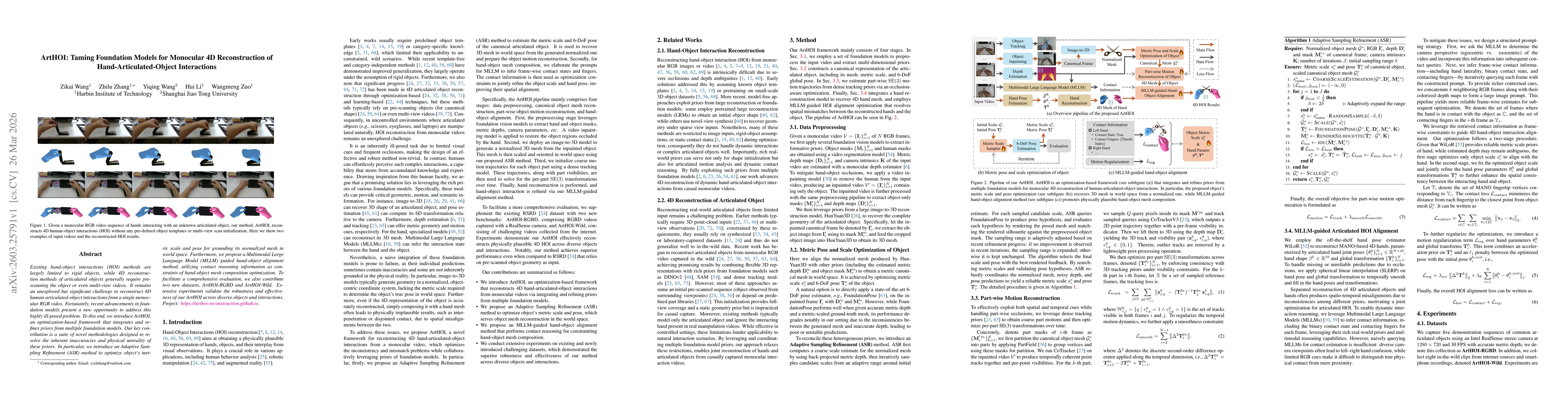 Thumbnail for ArtHOI: Taming Foundation Models for Monocular 4D Reconstruction of Hand-Articulated-Object Interactions