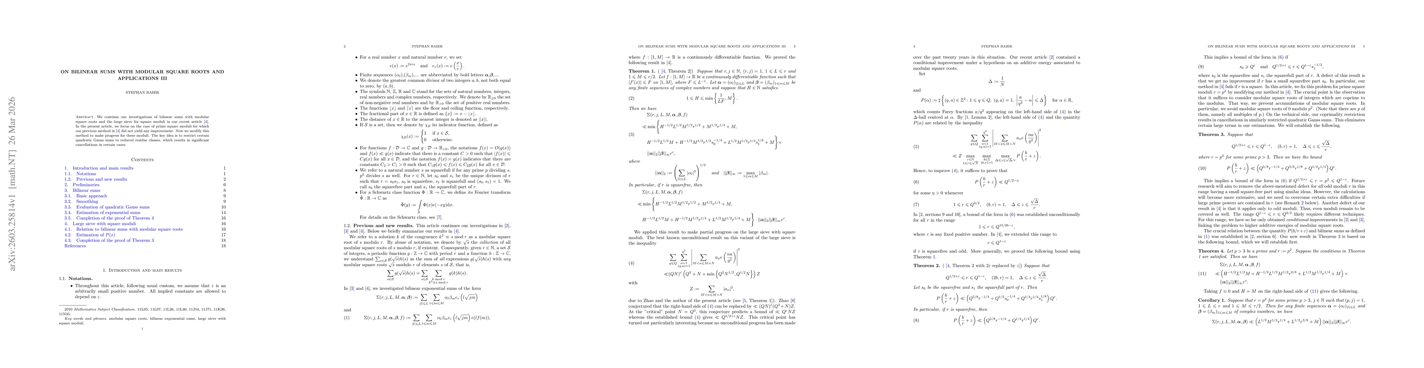 Thumbnail for On bilinear sums with modular square roots and applications III