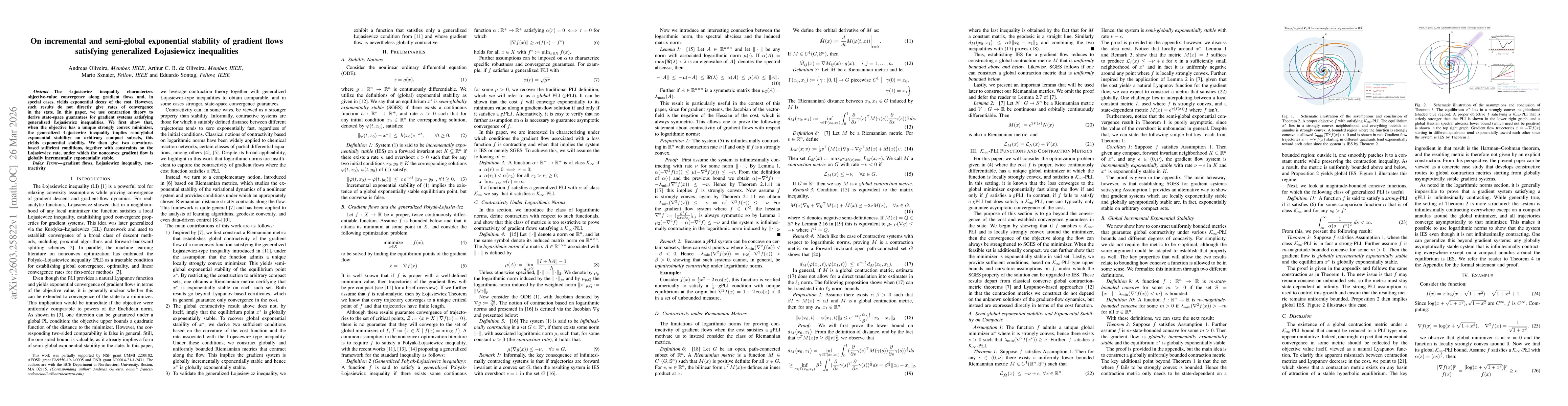 Thumbnail for On incremental and semi-global exponential stability of gradient flows satisfying generalized Łojasiewicz inequalities