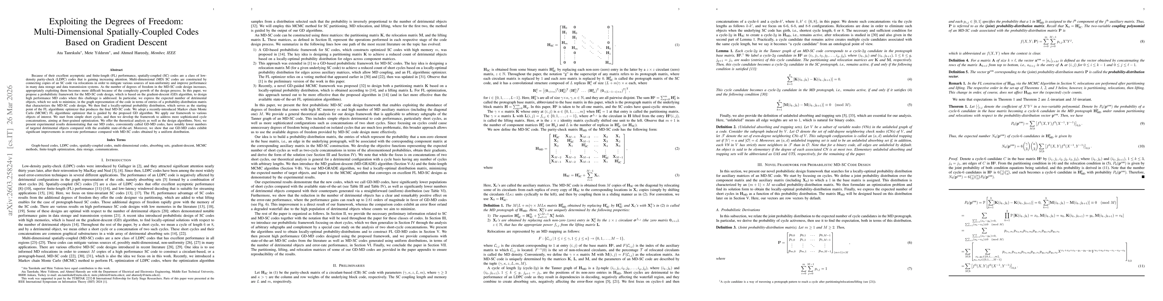 Thumbnail for Exploiting the Degrees of Freedom: Multi-Dimensional Spatially-Coupled Codes Based on Gradient Descent