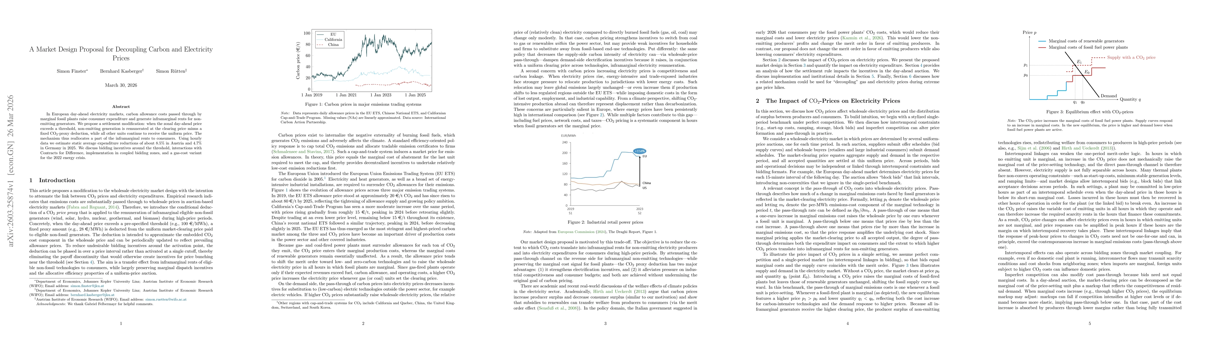 Thumbnail for A Market Design Proposal for Decoupling Carbon and Electricity Prices