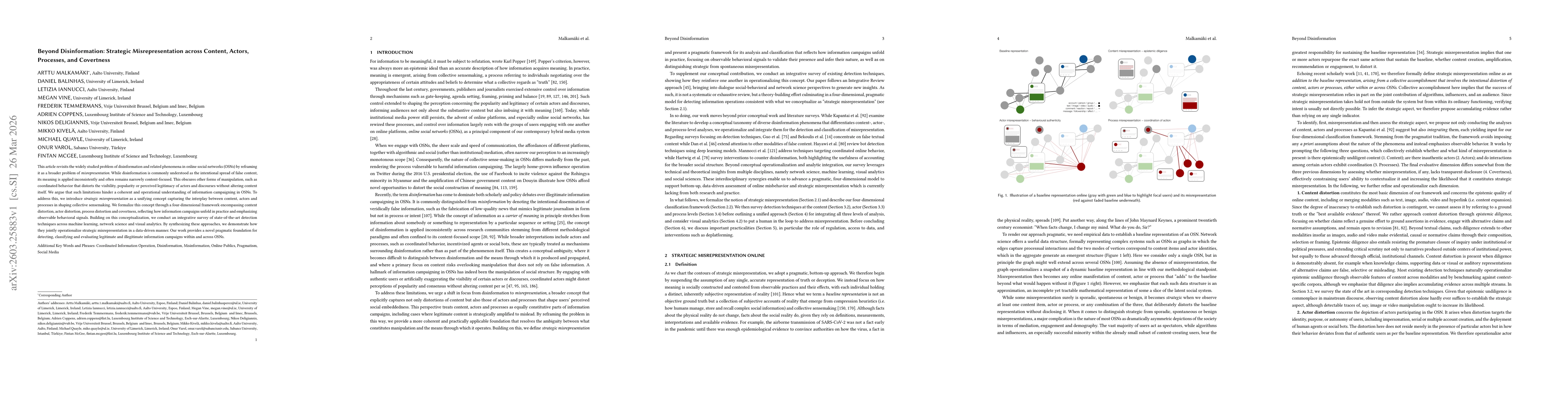 Thumbnail for Beyond Disinformation: Strategic Misrepresentation across Content, Actors, Processes, and Covertness