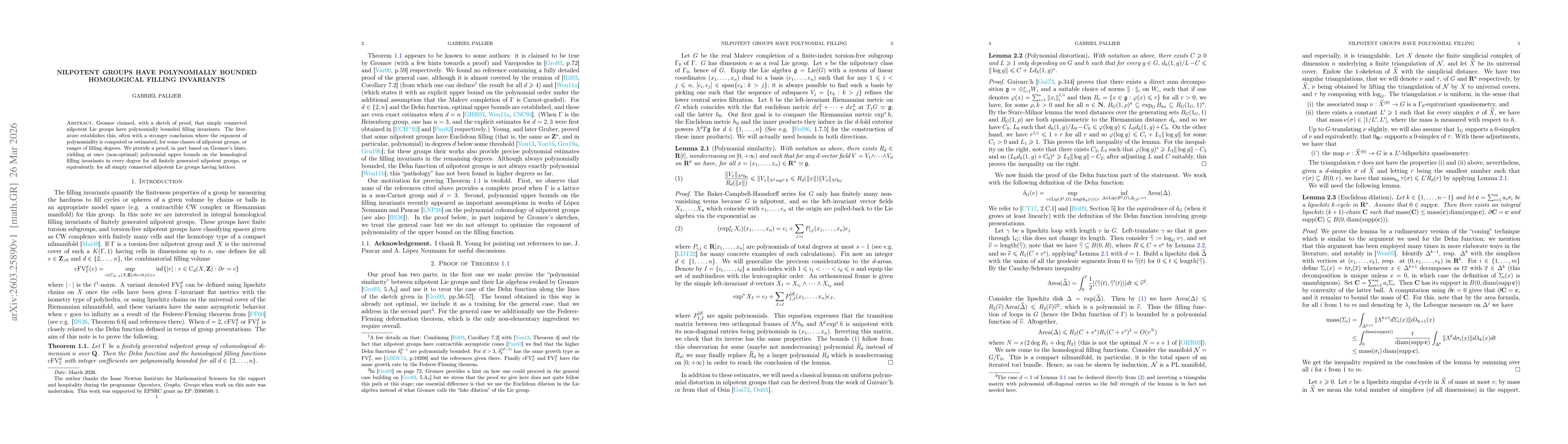 Thumbnail for Nilpotent groups have polynomially bounded homological filling invariants