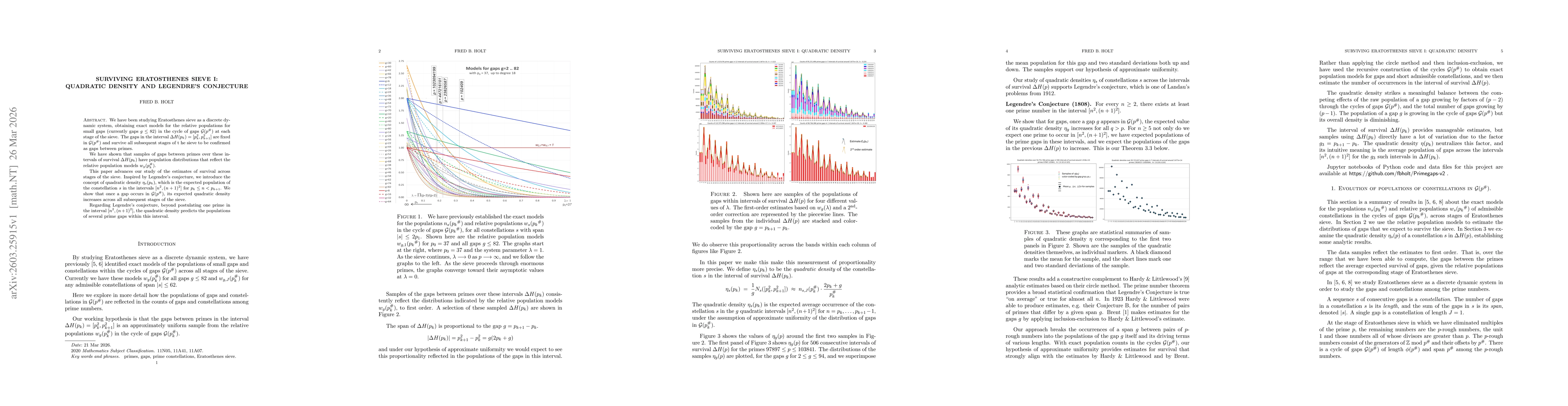 Thumbnail for Surviving Eratosthenes sieve I: quadratic density and Legendre's conjecture