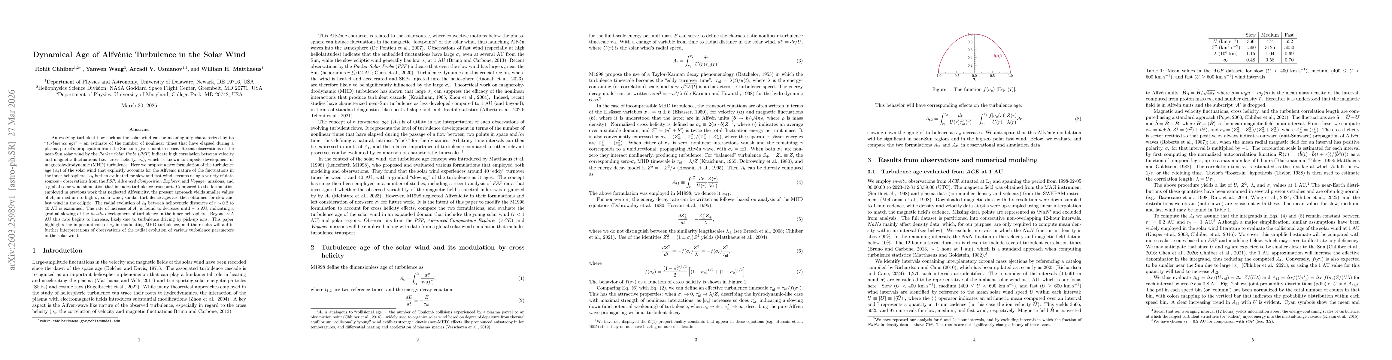 Thumbnail for Dynamical Age of Alfvénic Turbulence in the Solar Wind
