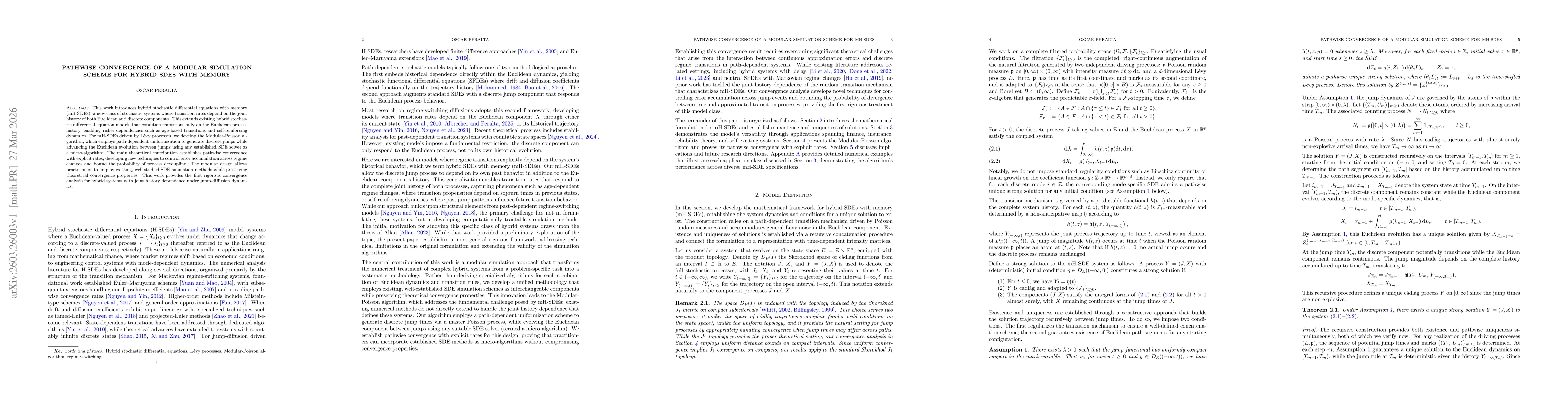 Thumbnail for Pathwise Convergence of a Modular Simulation Scheme for Hybrid SDEs with Memory