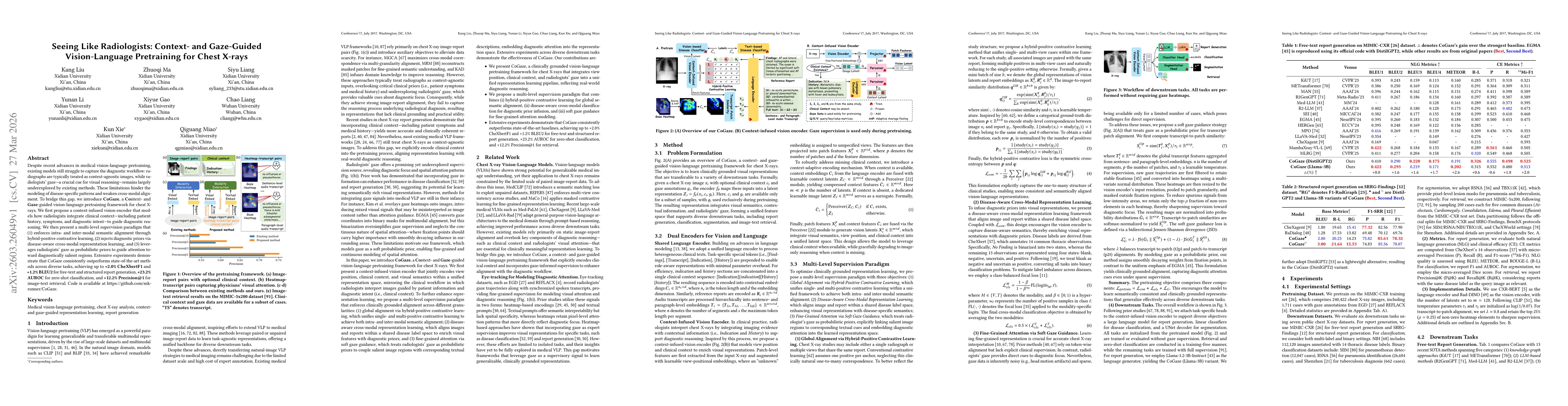 Thumbnail for Seeing Like Radiologists: Context- and Gaze-Guided Vision-Language Pretraining for Chest X-rays