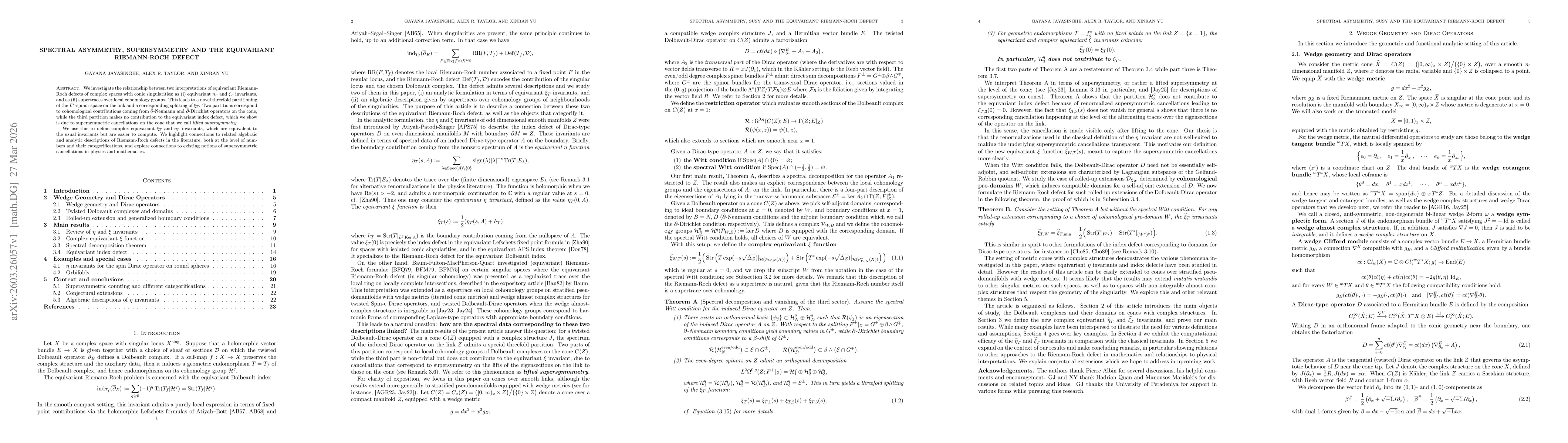 Thumbnail for Spectral asymmetry, supersymmetry and the equivariant Riemann-Roch defect