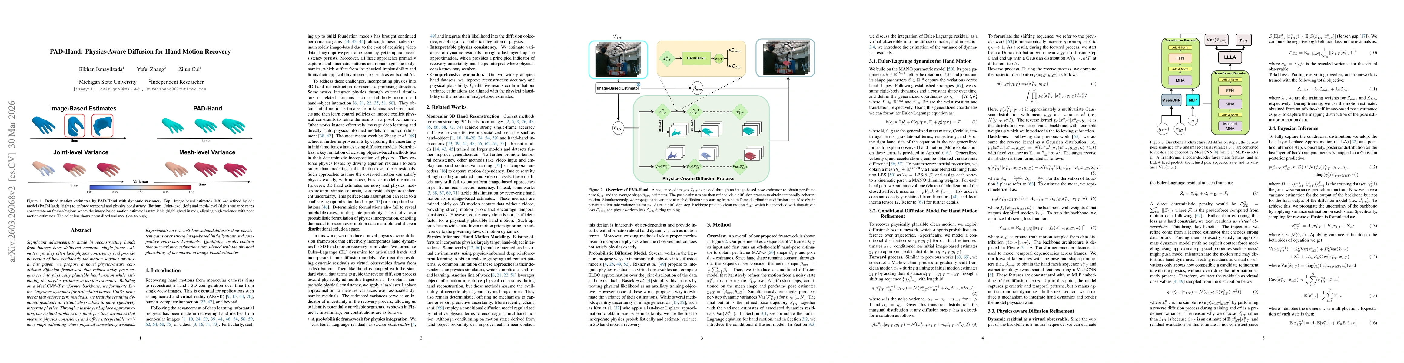Thumbnail for PAD-Hand: Physics-Aware Diffusion for Hand Motion Recovery