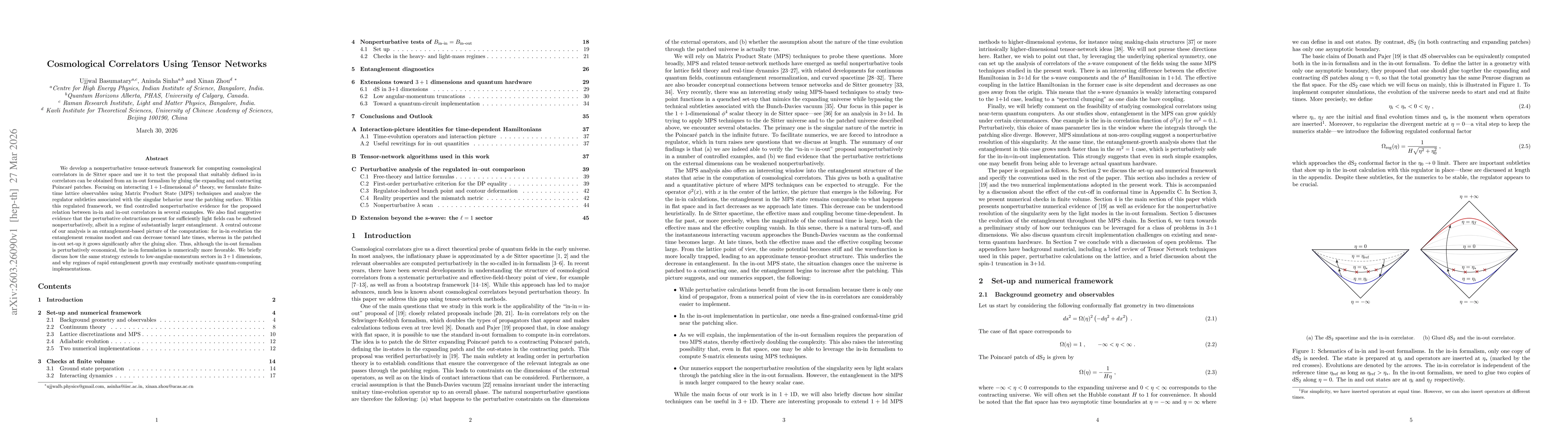 Thumbnail for Cosmological Correlators Using Tensor Networks