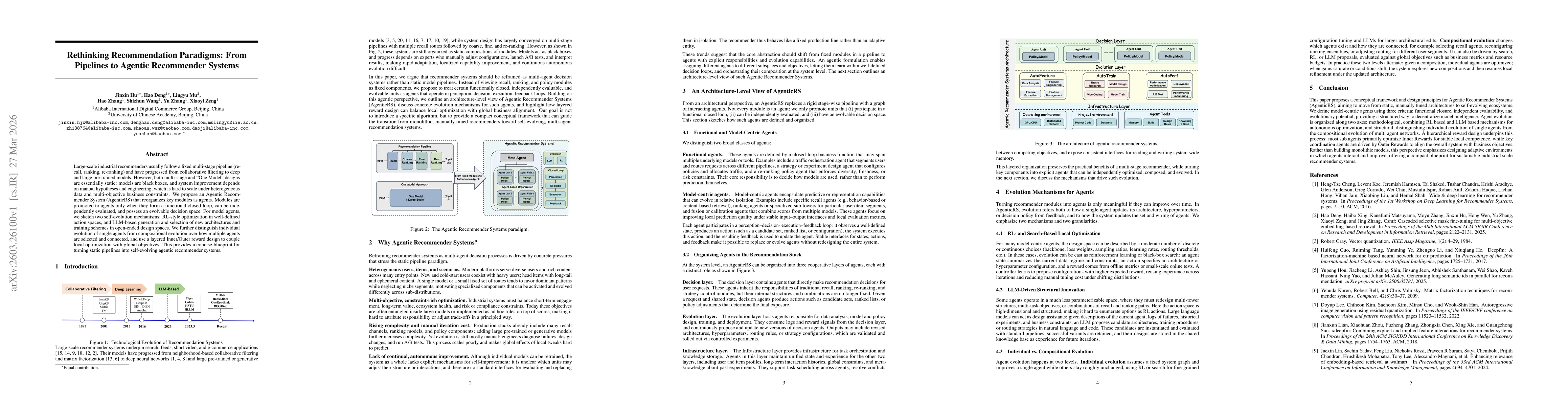 Thumbnail for Rethinking Recommendation Paradigms: From Pipelines to Agentic Recommender Systems