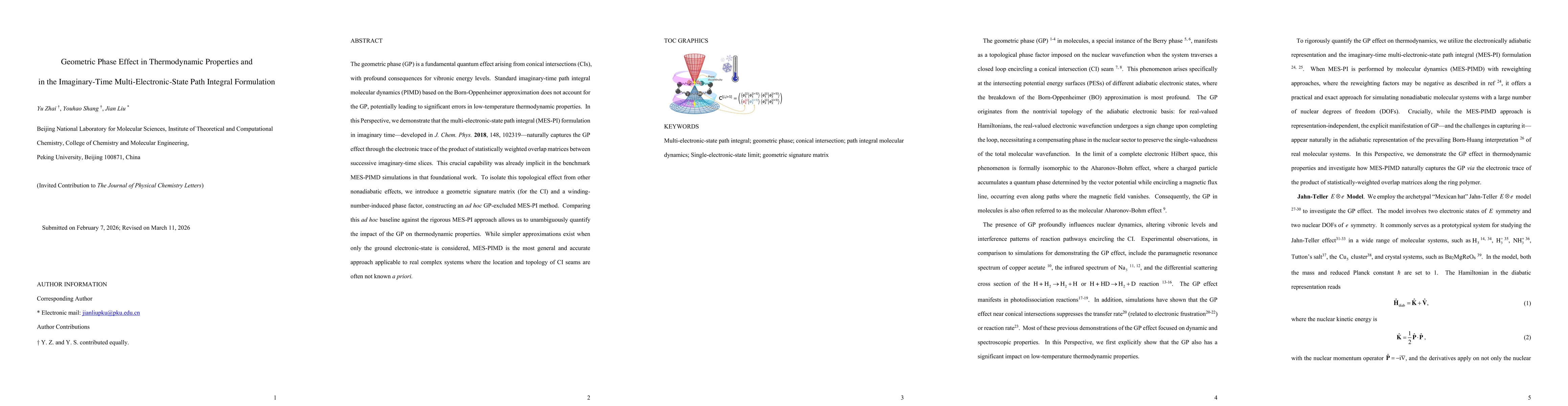 Thumbnail for Geometric Phase Effect in Thermodynamic Properties and in the Imaginary-Time Multi-Electronic-State Path Integral Formulation