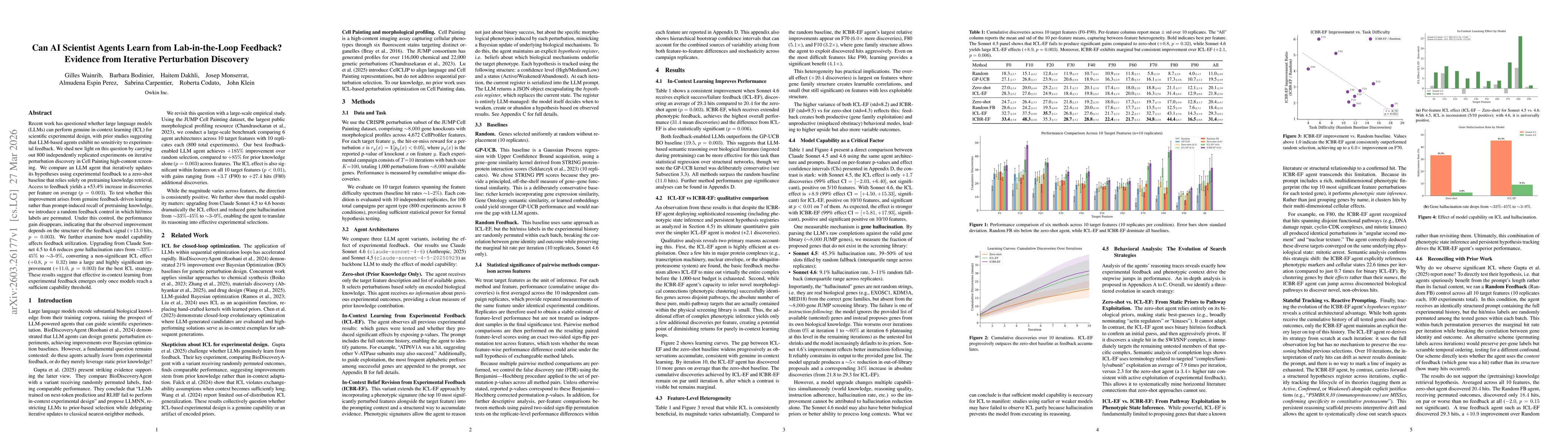 Thumbnail for Can AI Scientist Agents Learn from Lab-in-the-Loop Feedback? Evidence from Iterative Perturbation Discovery