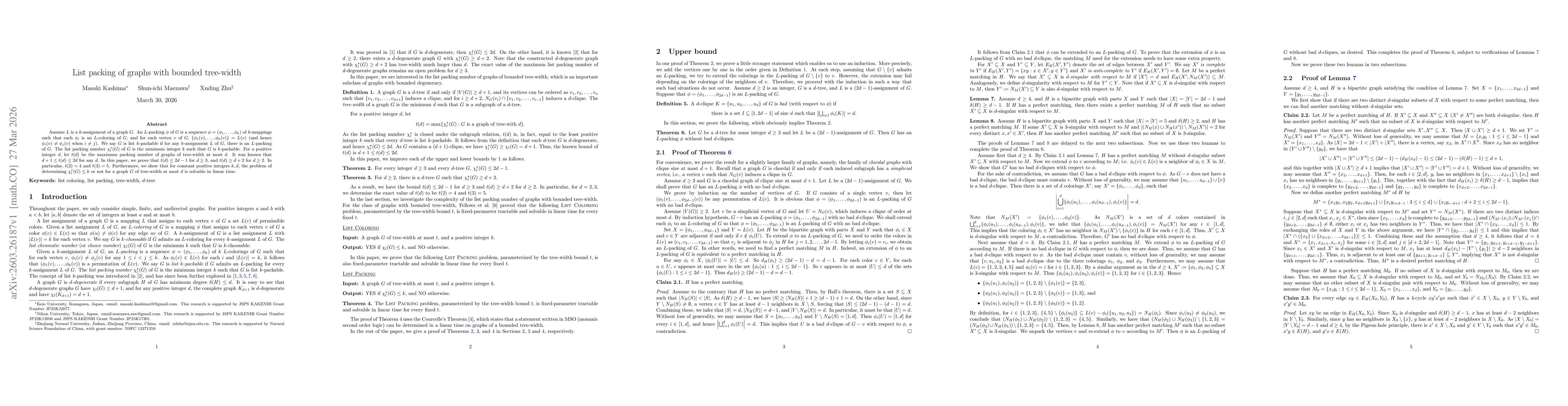 Thumbnail for List packing of graphs with bounded tree-width