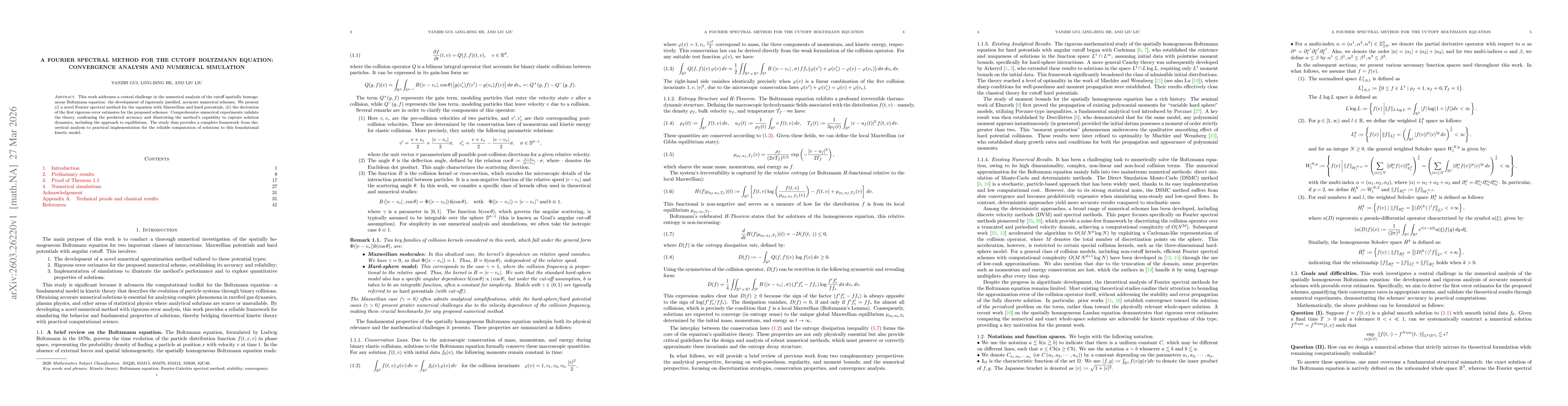 Thumbnail for A Fourier spectral method for the cutoff Boltzmann equation: Convergence analysis and numerical simulation
