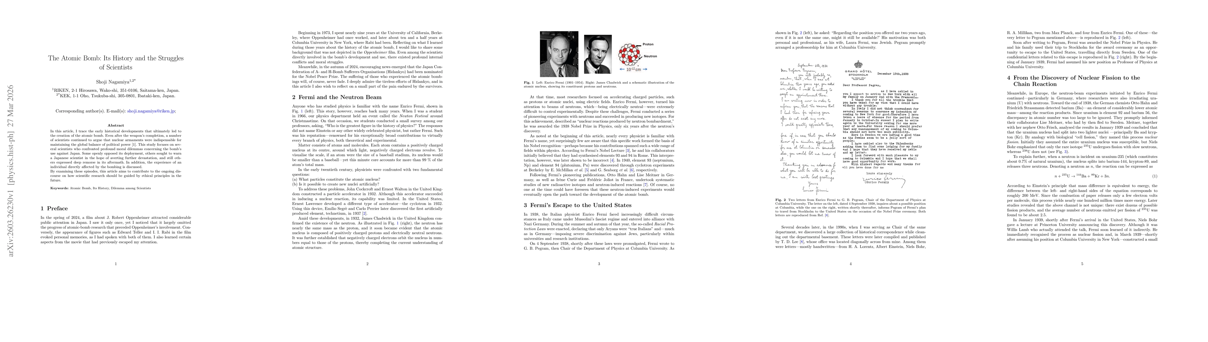 Thumbnail for The atomic bomb: its history and the struggles of scientists