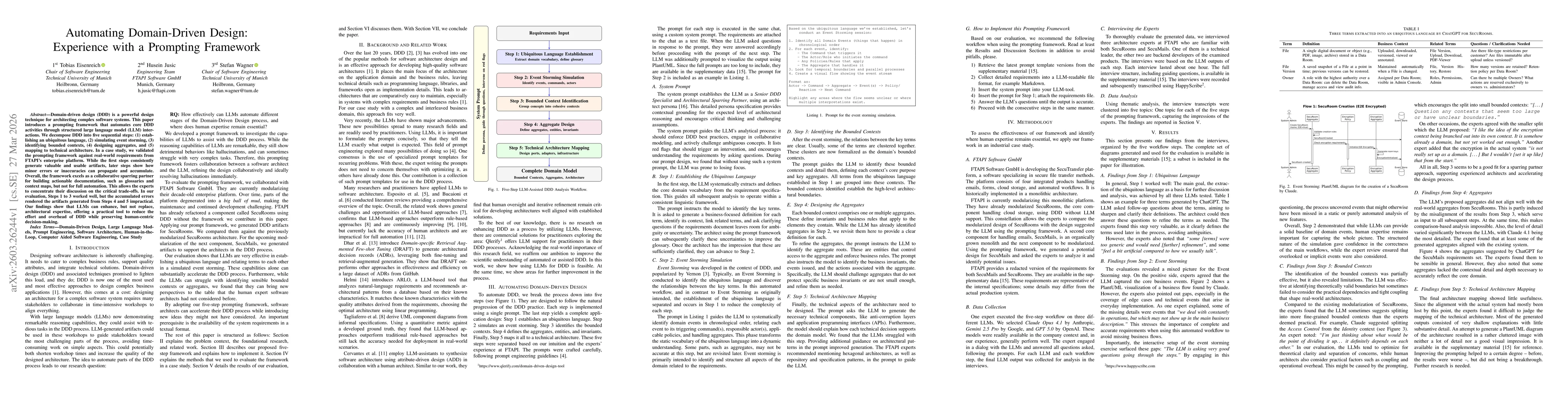 Thumbnail for Automating Domain-Driven Design: Experience with a Prompting Framework