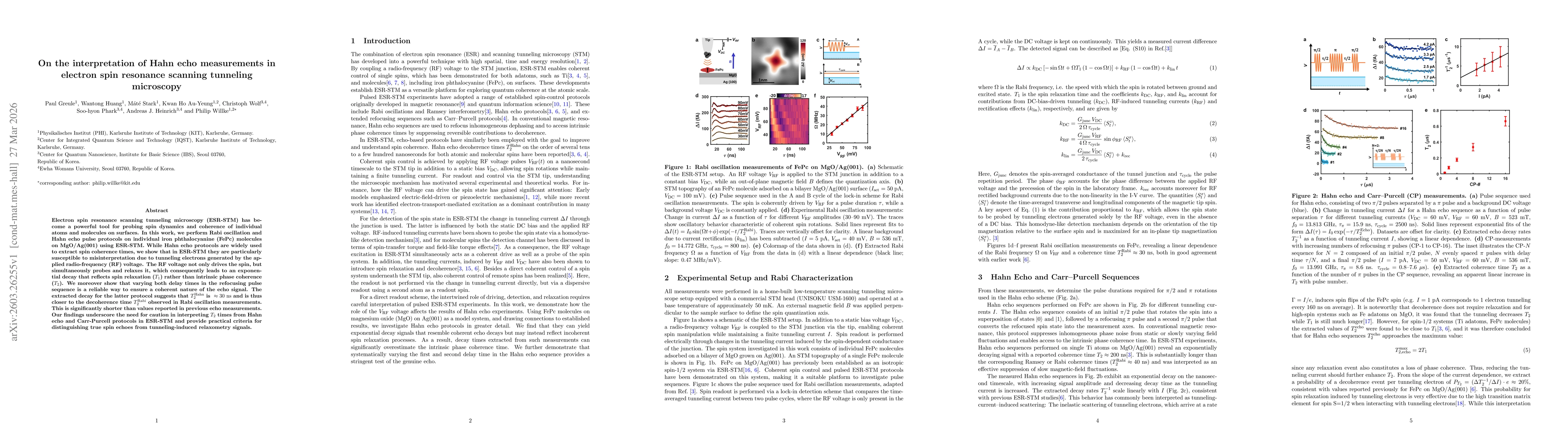 Thumbnail for On the interpretation of Hahn echo measurements in electron spin resonance scanning tunneling microscopy
