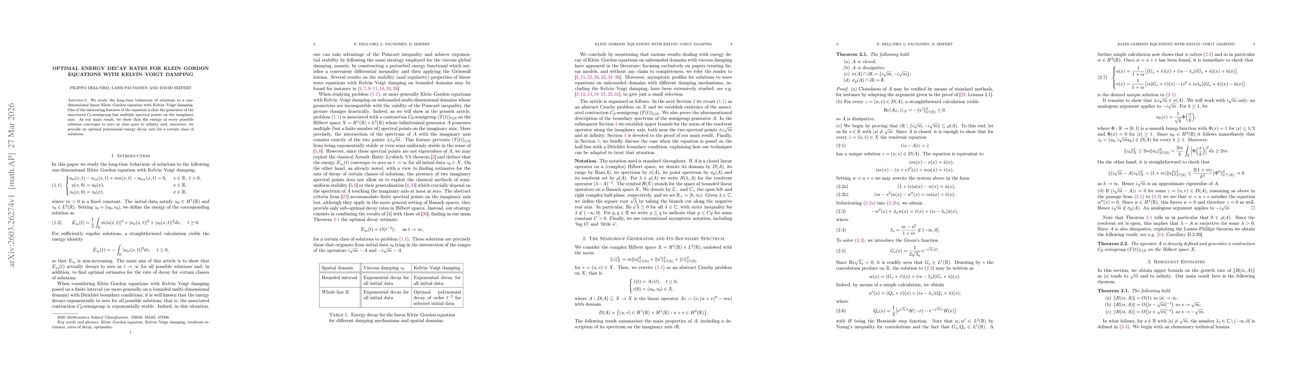 Thumbnail for Optimal energy decay rates for Klein-Gordon equations with Kelvin-Voigt damping