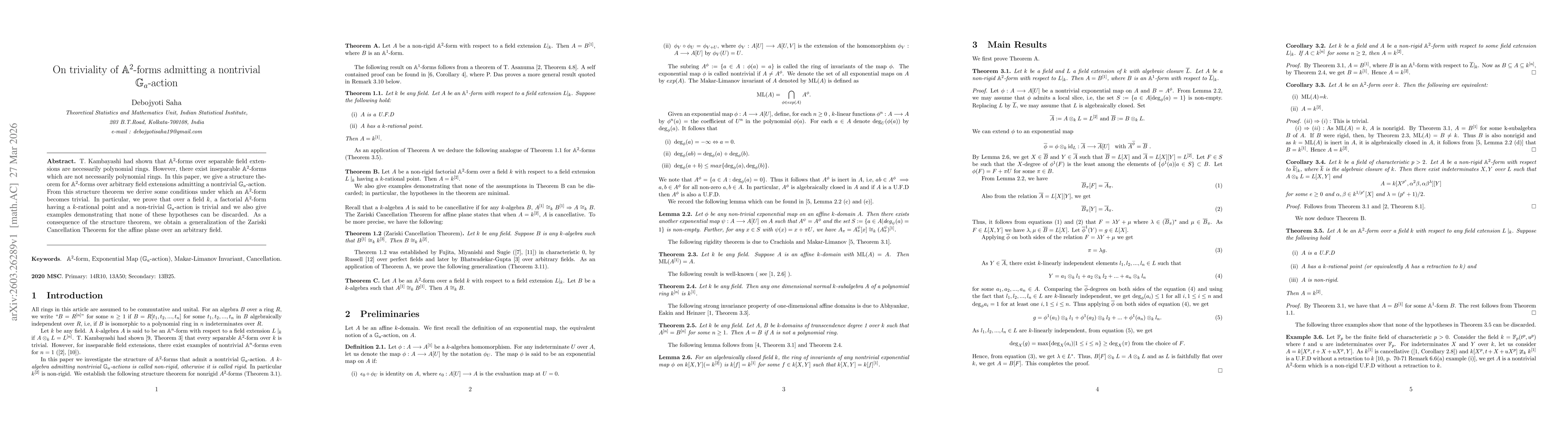Thumbnail for On triviality of $\mathbb{A}^2$-forms admitting a nontrivial $\mathbb{G}_a$-action
