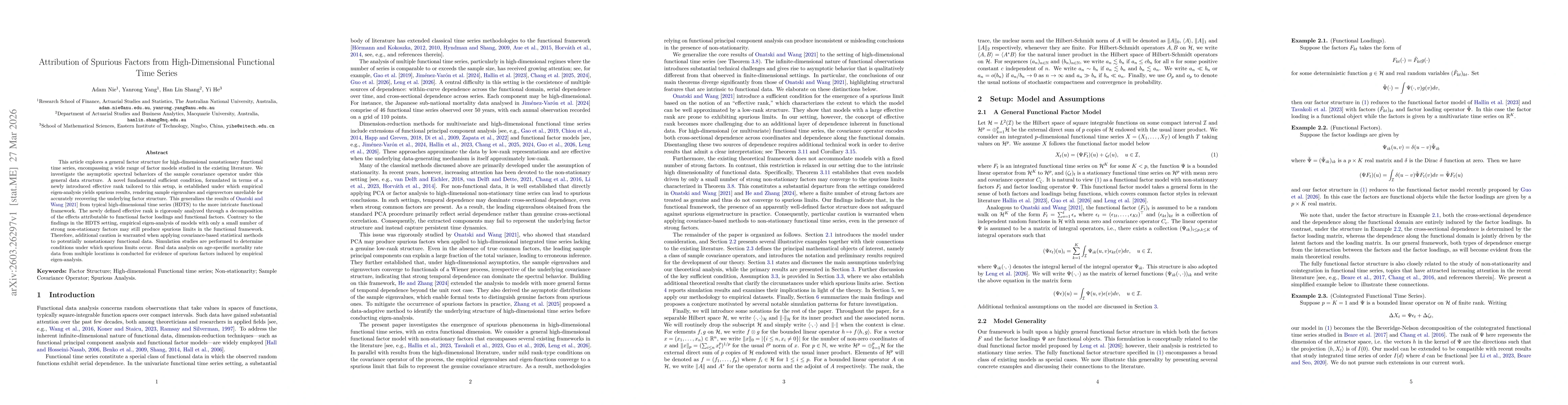 Thumbnail for Attribution of Spurious Factors from High-Dimensional Functional Time Series