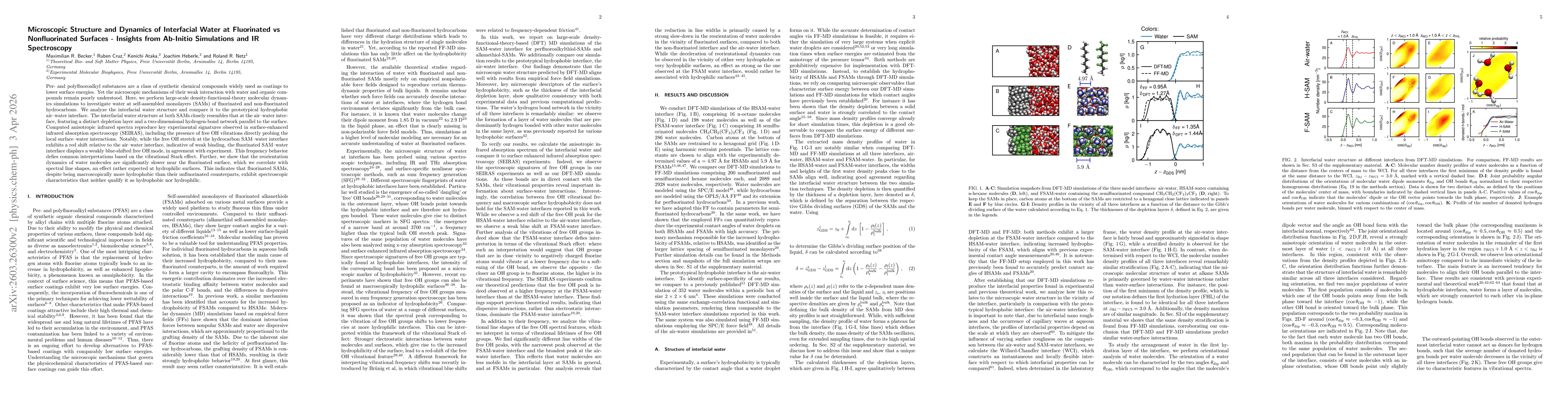Thumbnail for Microscopic Structure and Dynamics of Interfacial Water at Fluorinated vs Nonfluorinated Surfaces -- Insights from Ab-Initio Simulations and IR Spectroscopy
