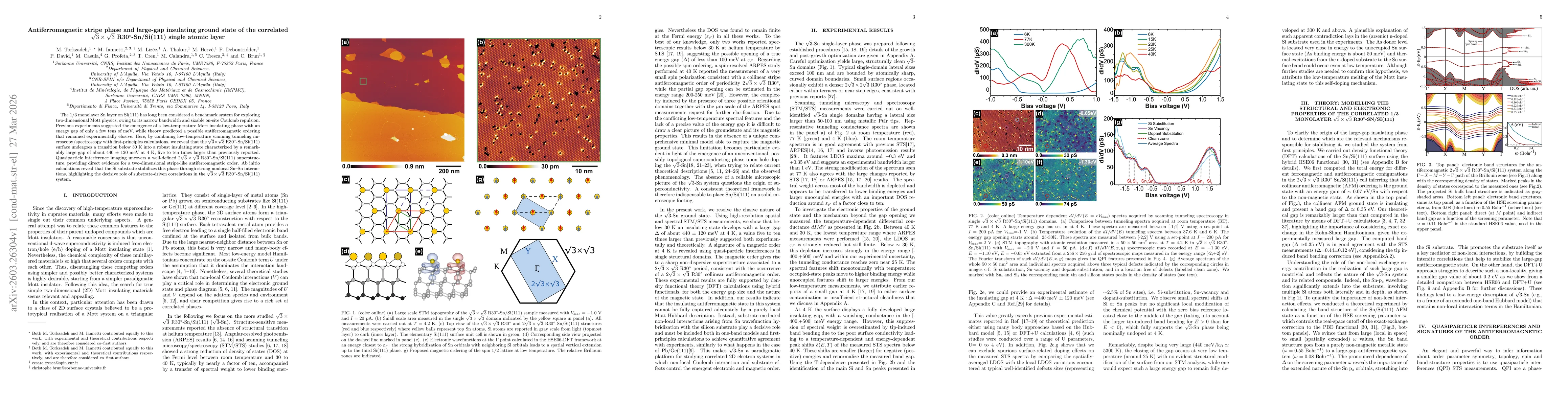 Thumbnail for Antiferromagnetic stripe phase and large-gap insulating ground state of the correlated $\sqrt{3}\times\sqrt{3}$~R30$^{\circ}$-Sn/Si(111) single atomic layer