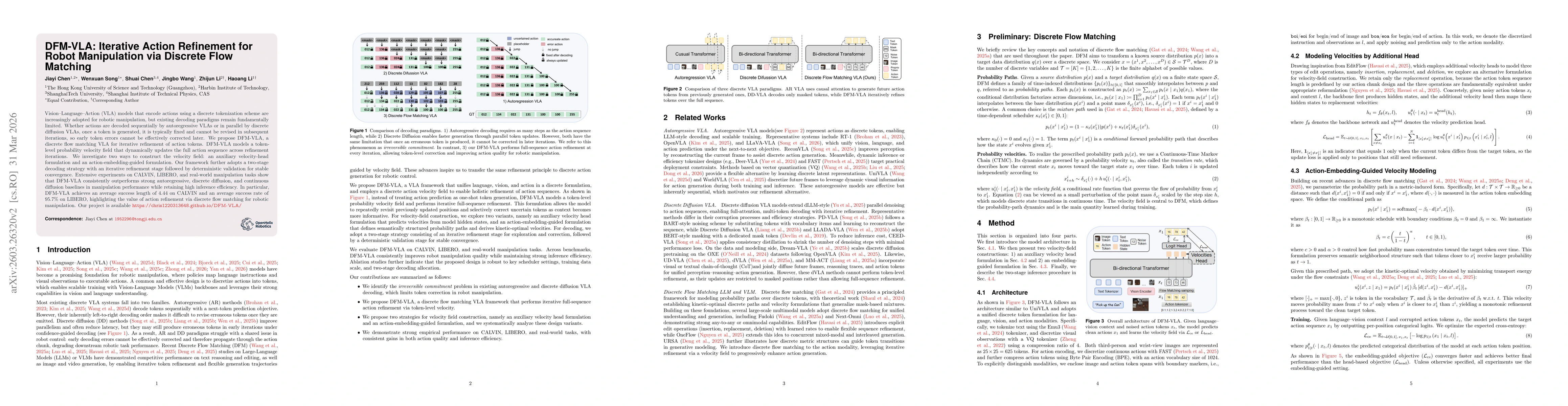 Thumbnail for DFM-VLA: Iterative Action Refinement for Robot Manipulation via Discrete Flow Matching