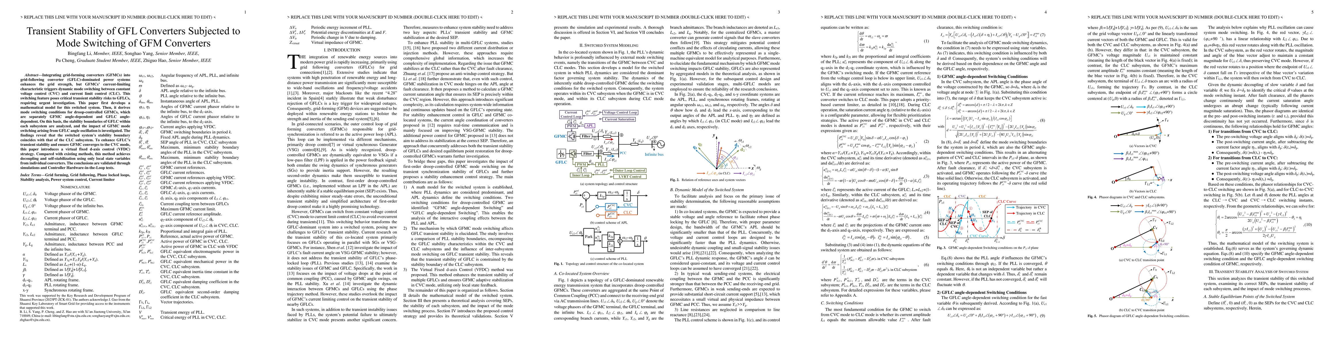 Thumbnail for Transient Stability of GFL Converters Subjected to Mode Switching of GFM Converters