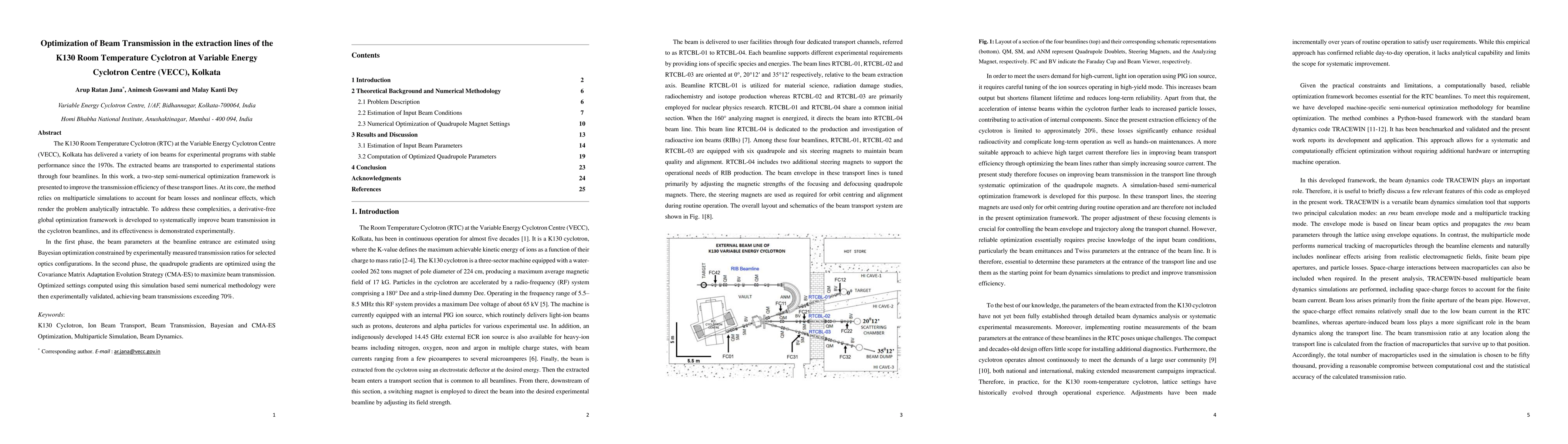 Thumbnail for Optimization of Beam Transmission in the extraction lines of the K130 Room Temperature Cyclotron at Variable Energy Cyclotron Centre (VECC), Kolkata